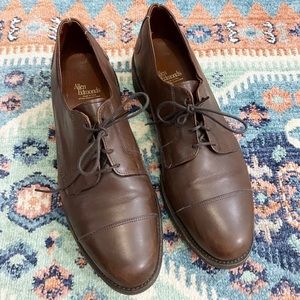 Allen Edmonds Mens 11.5 D Memphis Leather Lace Up Oxfords Shoes Brown